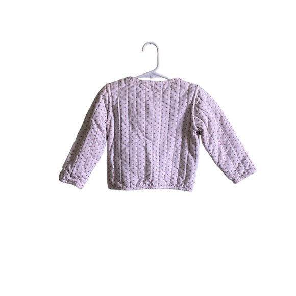 Gap Ivory & Gold Polka Dot Girls Quilted Coat Jacket Kids Spring | Size 3T - Picture 6 of 8